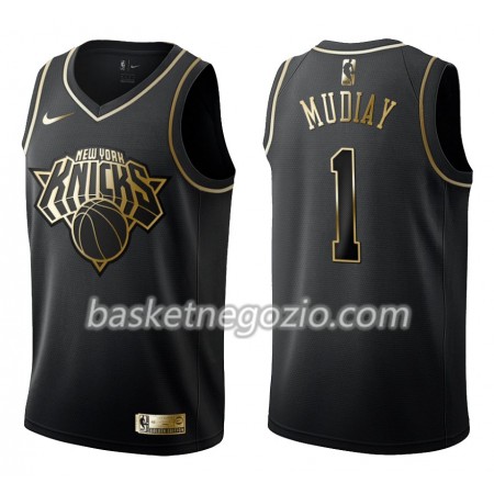 Canotte Uomo New York Knicks Emmanuel Mudiay 1 Nike Nero Golden Edition Swingman